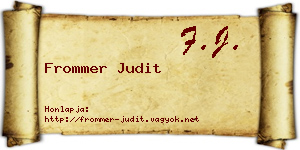 Frommer Judit névjegykártya